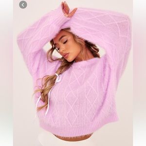Pretty little thing size S baby pink cable knit sweater